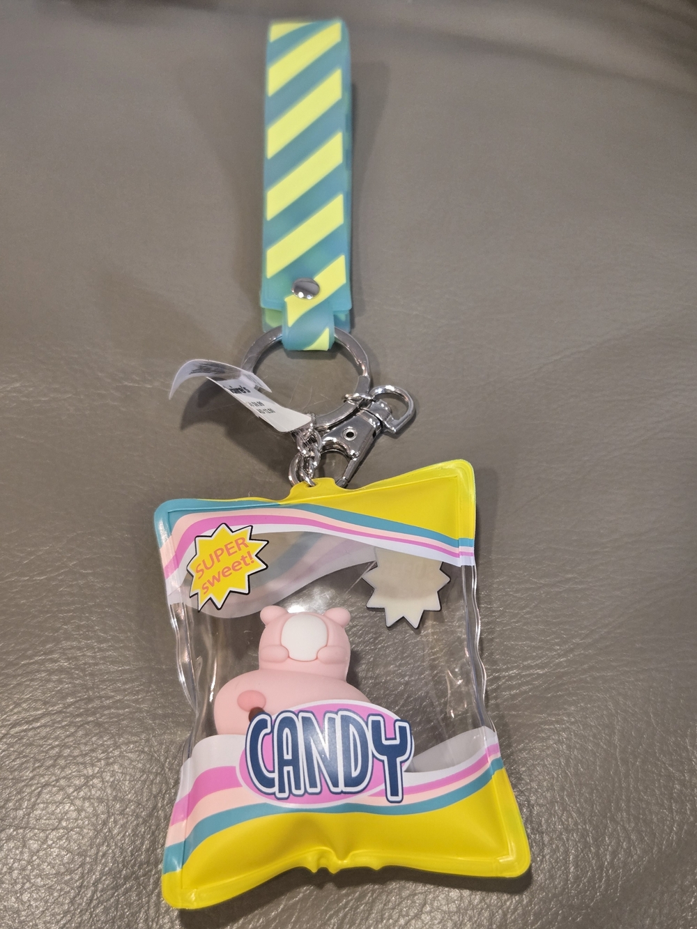 Claire's Yellow & Aqua Candy Keychain Wrist Strap
